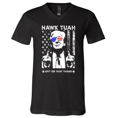 4th Of July Hawk Tush Spit On That Thang Viral Election Parody Funny Gift V-Neck T-Shirt