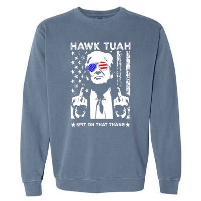 4th Of July Hawk Tush Spit On That Thang Viral Election Parody Funny Gift Garment-Dyed Sweatshirt