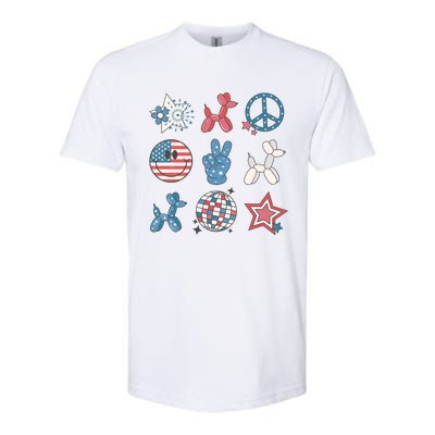 4th Of July Smiley Peace Freedom Independence Day Softstyle® CVC T-Shirt