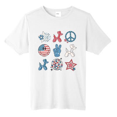 4th Of July Smiley Peace Freedom Independence Day Tall Fusion ChromaSoft Performance T-Shirt