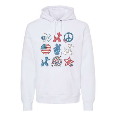 4th Of July Smiley Peace Freedom Independence Day Premium Hoodie