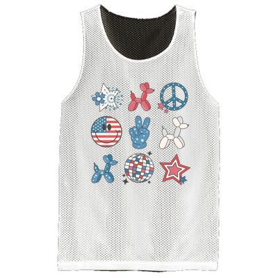 4th Of July Smiley Peace Freedom Independence Day Mesh Reversible Basketball Jersey Tank