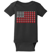 4th Of July Gift Beer Pong American Flag Drinking Baby Bodysuit