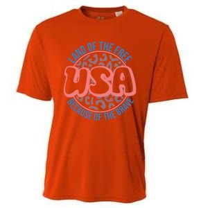 4th Of July Land Of The Free Because Of The Brave Usa Gift Cooling Performance Crew T-Shirt