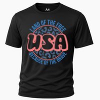4th Of July Land Of The Free Because Of The Brave Usa Gift Cooling Performance Crew T-Shirt