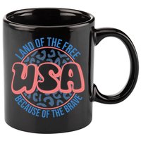 4th Of July Land Of The Free Because Of The Brave Usa Gift 11oz C Handle Ceramic Mug