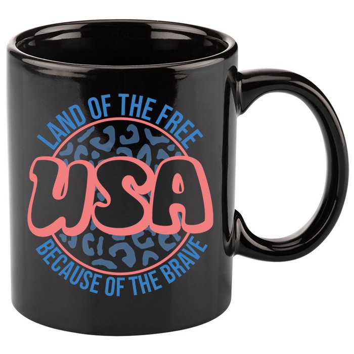 4th Of July Land Of The Free Because Of The Brave Usa Gift 11oz C Handle Ceramic Mug