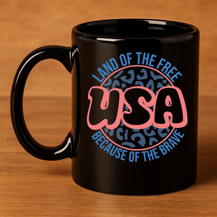 4th Of July Land Of The Free Because Of The Brave Usa Gift 11oz C Handle Ceramic Mug