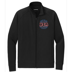 4th Of July Land Of The Free Because Of The Brave Usa Gift Stretch Full-Zip Cadet Jacket