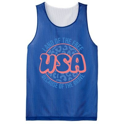 4th Of July Land Of The Free Because Of The Brave Usa Gift Mesh Reversible Basketball Jersey Tank