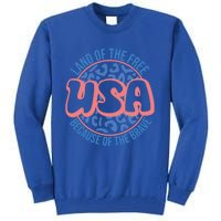 4th Of July Land Of The Free Because Of The Brave Usa Gift Tall Sweatshirt