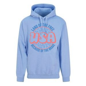 4th Of July Land Of The Free Because Of The Brave Usa Gift Unisex Surf Hoodie