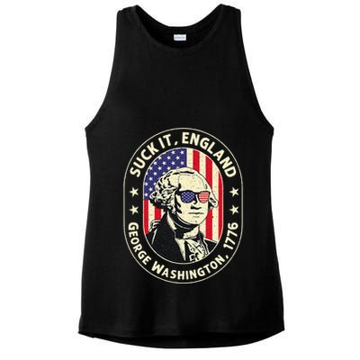 4th of July Suck It England George Washington 1776 Ladies PosiCharge Tri-Blend Wicking Tank