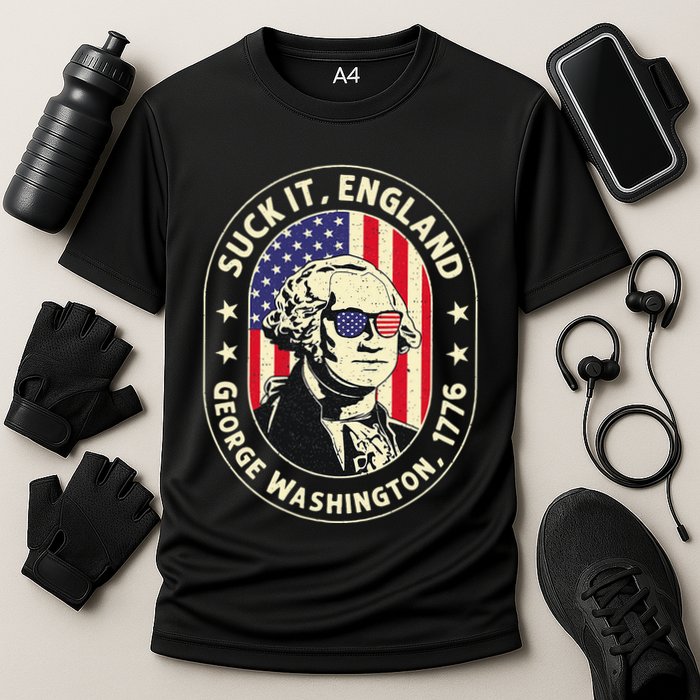 4th of July Suck It England George Washington 1776 Cooling Performance Crew T-Shirt