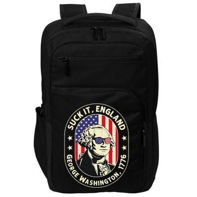 4th of July Suck It England George Washington 1776 Impact Tech Backpack