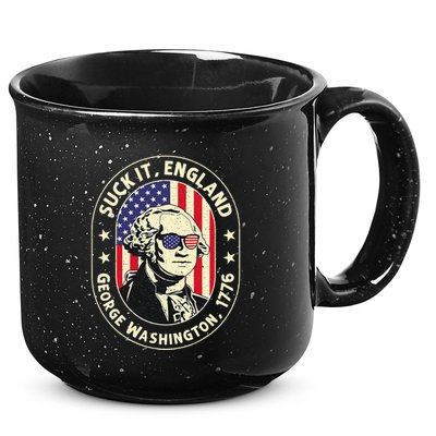 4th of July Suck It England George Washington 1776 15oz Campfire Ceramic Mug