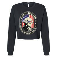 4th of July Suck It England George Washington 1776 Cropped Pullover Crew