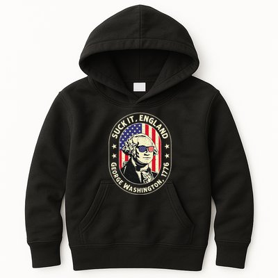 4th of July Suck It England George Washington 1776 Kids Hoodie