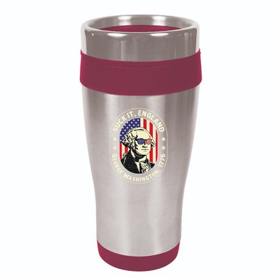 4th of July Suck It England George Washington 1776 16oz Travel Tumbler