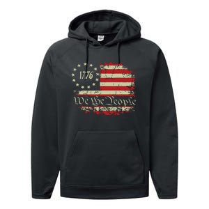 4th Of July Shirts We The People 1776 Usa Flag Performance Fleece Hoodie