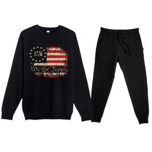 4th Of July Shirts We The People 1776 Usa Flag Premium Crewneck Sweatsuit Set