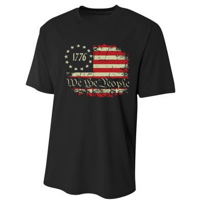 4th Of July Shirts We The People 1776 Usa Flag Performance Sprint T-Shirt