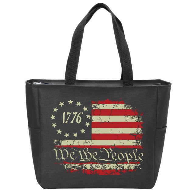 4th Of July Shirts We The People 1776 Usa Flag Zip Tote Bag