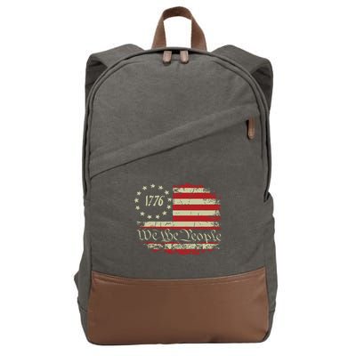 4th Of July Shirts We The People 1776 Usa Flag Cotton Canvas Backpack