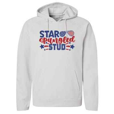 4th Of July Star Spangled Stud Matching 4th Of July Ideas Funny Gift Performance Fleece Hoodie