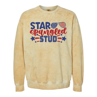 4th Of July Star Spangled Stud Matching 4th Of July Ideas Funny Gift Colorblast Crewneck Sweatshirt