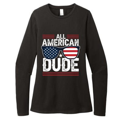 4th Of July All American Dude Sunglasses Usa Flag Patriotic Gift Womens CVC Long Sleeve Shirt