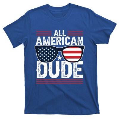 4th Of July All American Dude Sunglasses Usa Flag Patriotic Gift T-Shirt