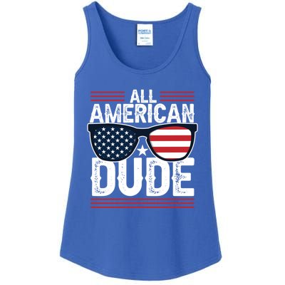 4th Of July All American Dude Sunglasses Usa Flag Patriotic Gift Ladies Essential Tank