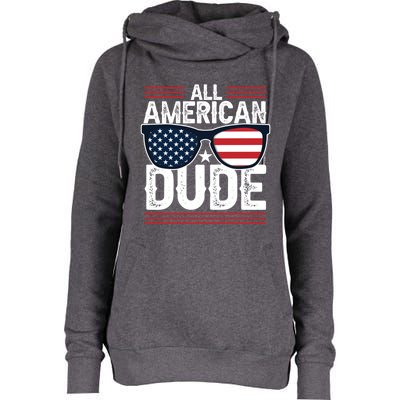 4th Of July All American Dude Sunglasses Usa Flag Patriotic Gift Womens Funnel Neck Pullover Hood