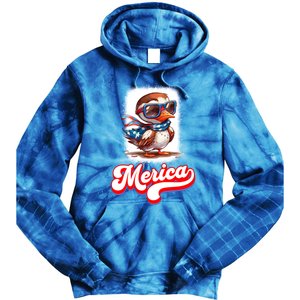 4th Of July Patriotic Duck Merica Cute Gift Tie Dye Hoodie