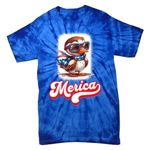 4th Of July Patriotic Duck Merica Cute Gift Tie-Dye T-Shirt