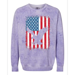 4th of july American eagle flag USA Independence Day Colorblast Crewneck Sweatshirt