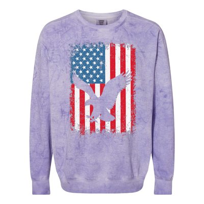 4th of july American eagle flag USA Independence Day Colorblast Crewneck Sweatshirt