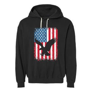 4th of july American eagle flag USA Independence Day Garment-Dyed Fleece Hoodie