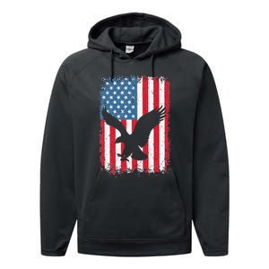 4th of july American eagle flag USA Independence Day Performance Fleece Hoodie