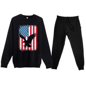 4th of july American eagle flag USA Independence Day Premium Crewneck Sweatsuit Set