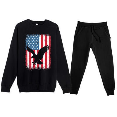 4th of july American eagle flag USA Independence Day Premium Crewneck Sweatsuit Set