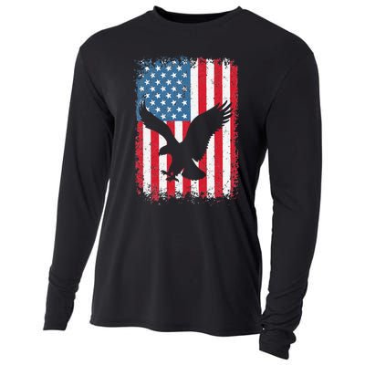 4th of july American eagle flag USA Independence Day Cooling Performance Long Sleeve Crew