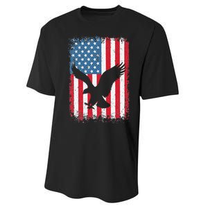 4th of july American eagle flag USA Independence Day Performance Sprint T-Shirt