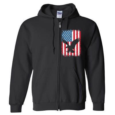 4th of july American eagle flag USA Independence Day Full Zip Hoodie