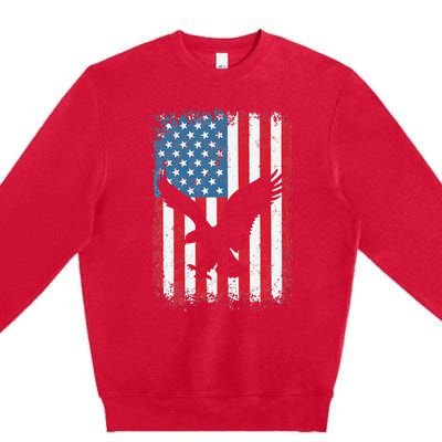 4th of july American eagle flag USA Independence Day Premium Crewneck Sweatshirt