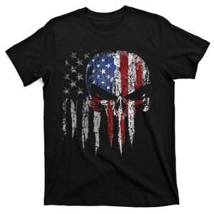 4th Of July For Women American Flag Skull Skeleton T-Shirt