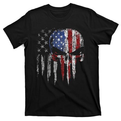 4th Of July For Women American Flag Skull Skeleton T-Shirt