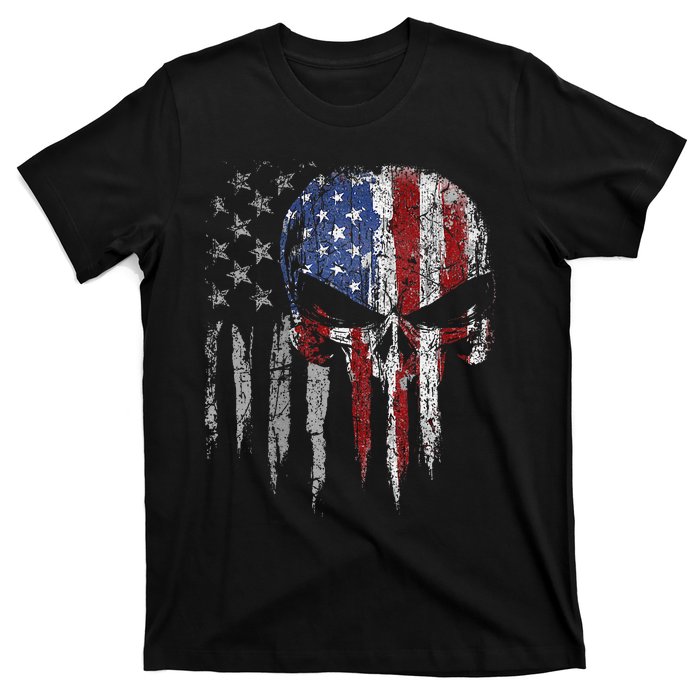 4th Of July For Women American Flag Skull Skeleton T-Shirt