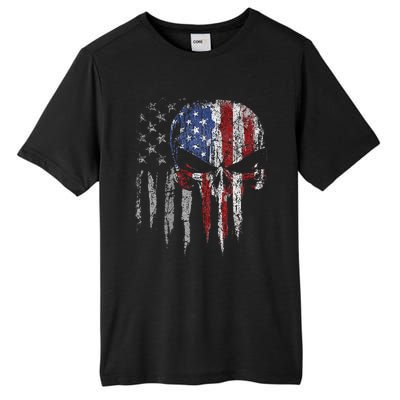 4th Of July For Women American Flag Skull Skeleton Tall Fusion ChromaSoft Performance T-Shirt